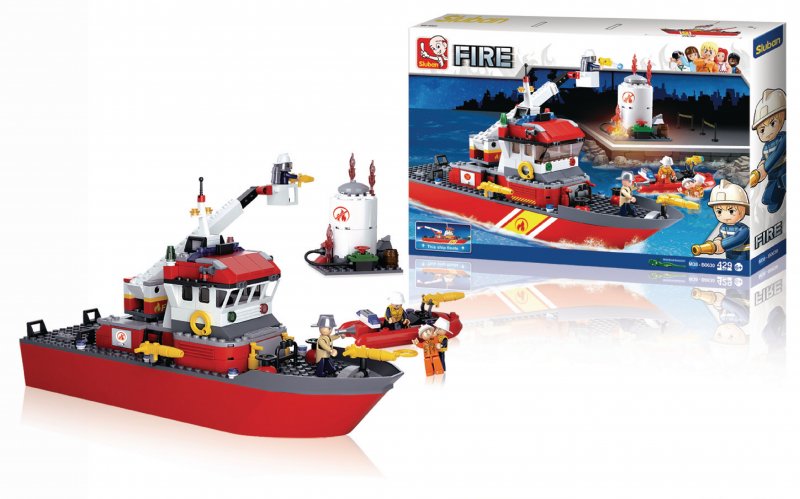 Stavebnicové Kostky Fire Serie Fireboat - obrázek produktu