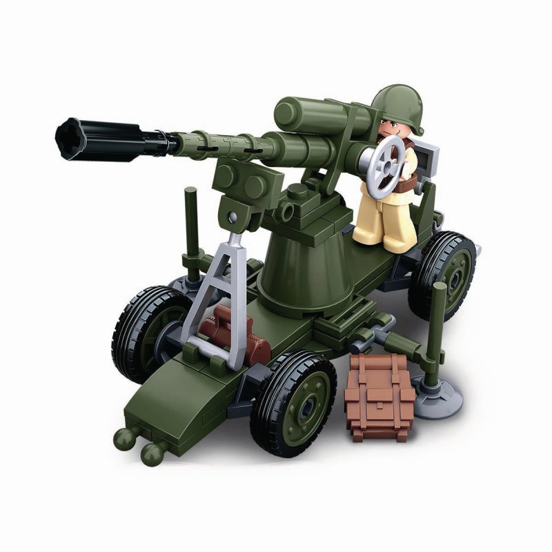Stavebnicové Kostky WWII Serie Allied Antiaircraft Gun - obrázek produktu