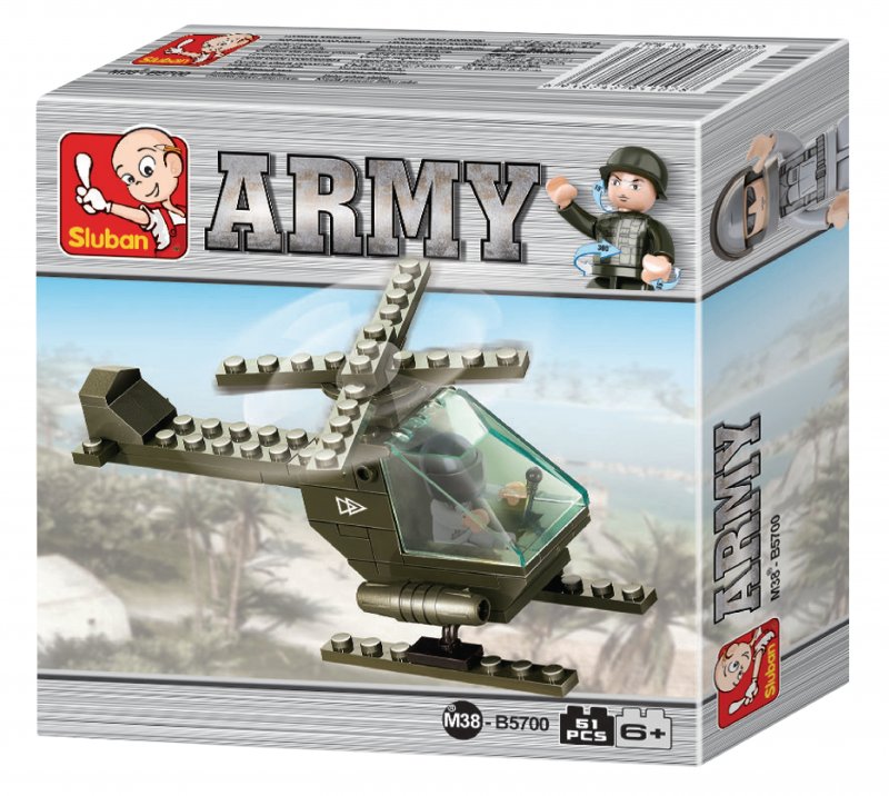 Stavebnicové Kostky Army Serie Útočná Helikoptéra - obrázek č. 2