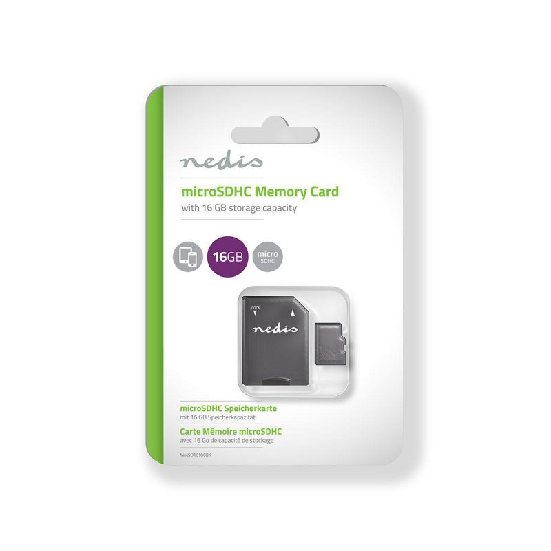Paměťová karta | microSDHC | 16 GB | Rychlost zápisu: 90 MB/s | Rychlost čtení: 45 MB/s | UHS-I | Součástí dodávky je adaptér SD - obrázek č. 1