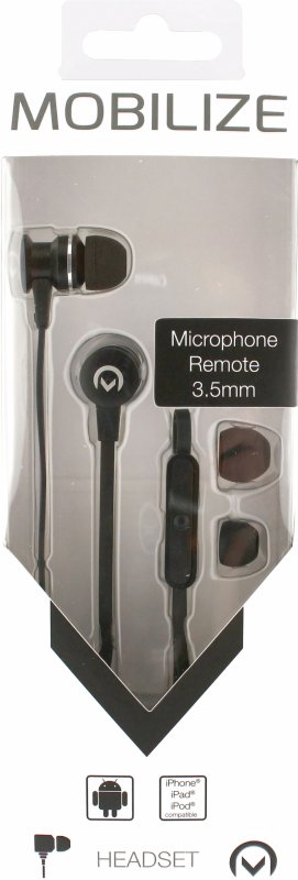 Headset Do ucha 3.5 mm Kabelové Vestavěný mikrofon Černá - obrázek č. 1