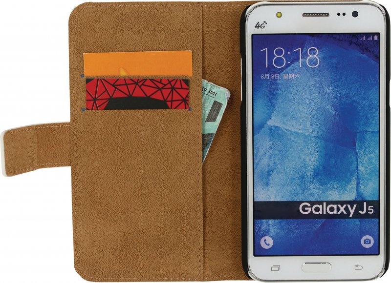 Telefon Klasické Peněženkové Otevírací Pouzdro Samsung Galaxy J5 Bílá - obrázek č. 3