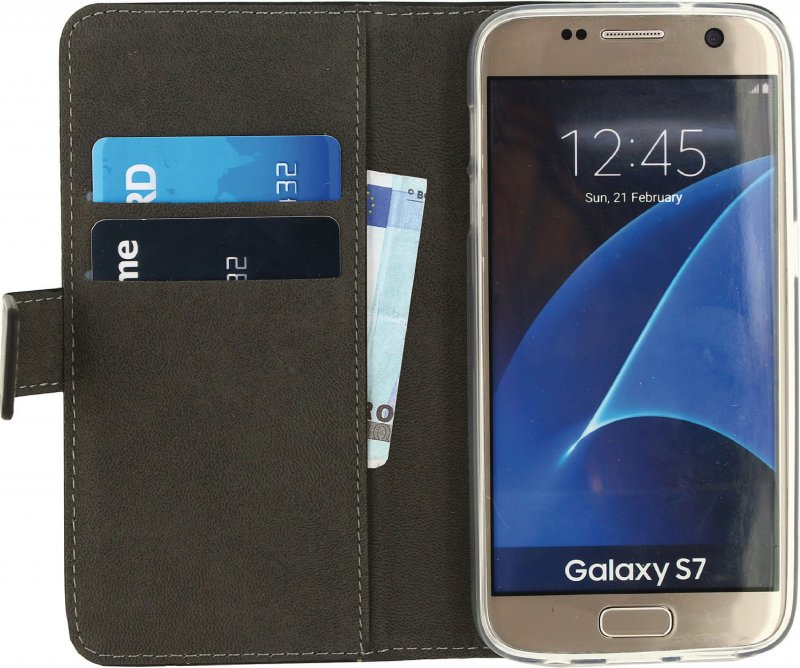 Telefon Gelové Peněženkové Otevírací Pouzdro Samsung Galaxy S7 Černá - obrázek č. 3