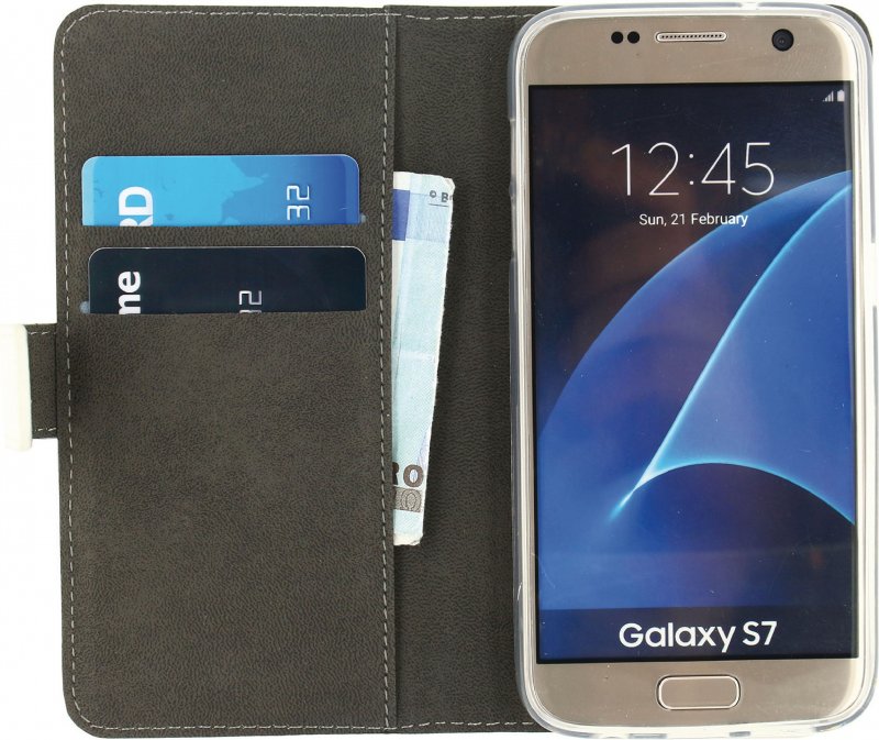 Telefon Gelové Peněženkové Otevírací Pouzdro Samsung Galaxy S7 Bílá - obrázek č. 3