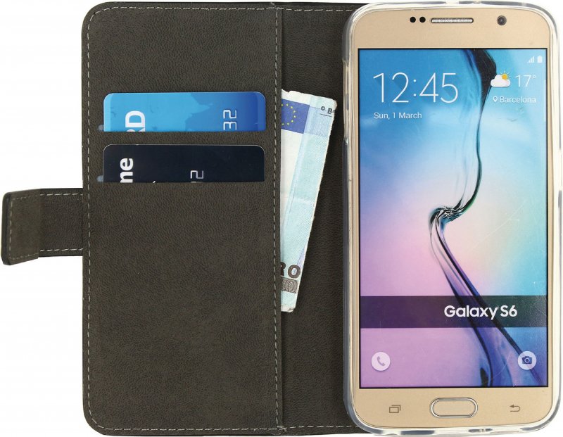Telefon Gelové Peněženkové Otevírací Pouzdro Samsung Galaxy S6 Černá - obrázek č. 3