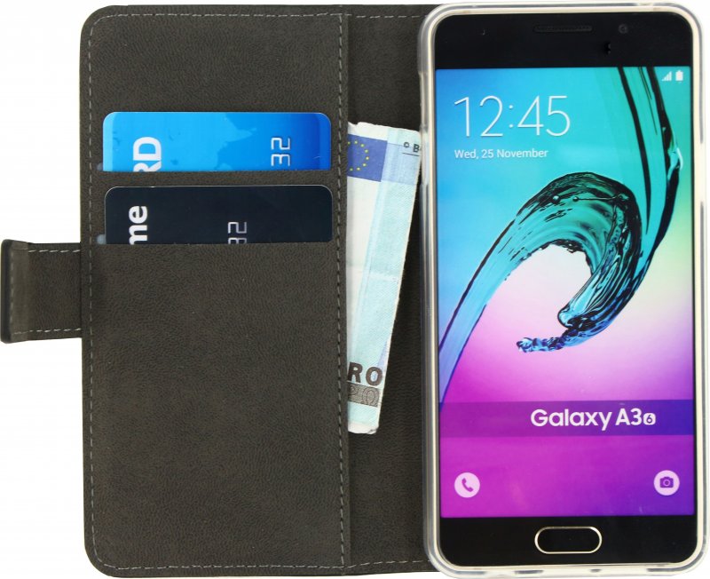 Telefon Klasické Gelové Peněženkové Otevírací Pouzdro Samsung Galaxy A3 2016 Černá - obrázek č. 3