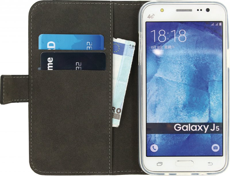 Telefon Gelové Peněženkové Otevírací Pouzdro Samsung Galaxy J5 Černá - obrázek č. 3