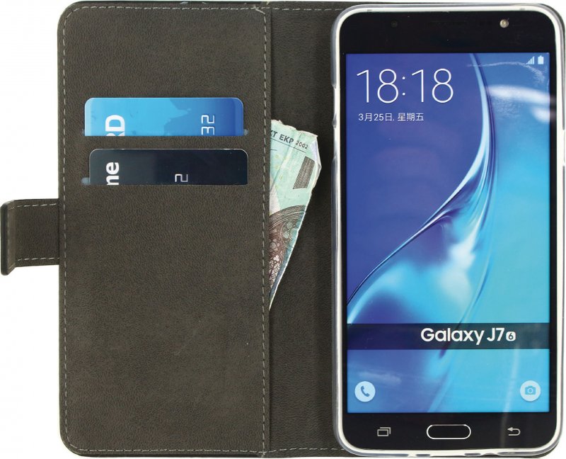 Telefon Gelové Peněženkové Otevírací Pouzdro Samsung Galaxy J7 2016 Černá - obrázek č. 3