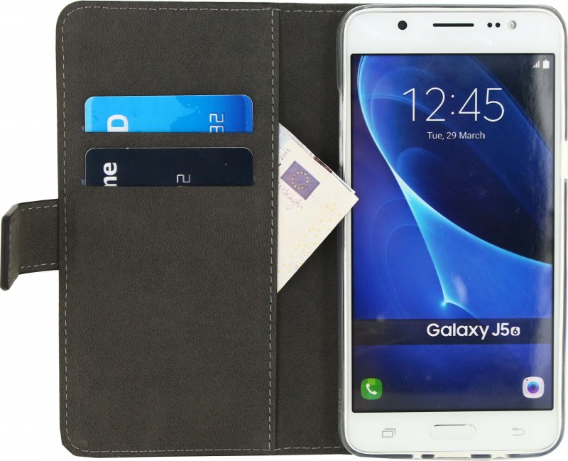 Telefon Klasické Gelové Peněženkové Otevírací Pouzdro Samsung Galaxy J5 2016 Černá - obrázek č. 3