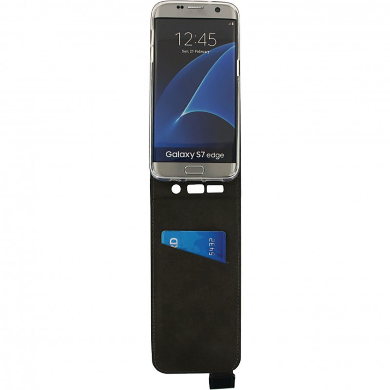 Telefon Gelové Vyklápěcí Pouzdro Samsung Galaxy S7 Edge Černá - obrázek č. 3