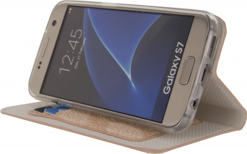 Telefon Prvotřídní Gelové Otevírací Pouzdro Samsung Galaxy S7 Hadí Světle Broskvová - obrázek č. 4