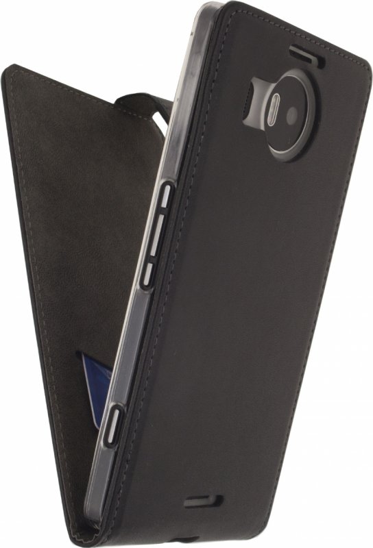Telefon Klasické Gelové Vyklápěcí Pouzdro Microsoft Lumia 950 XL Černá - obrázek č. 3
