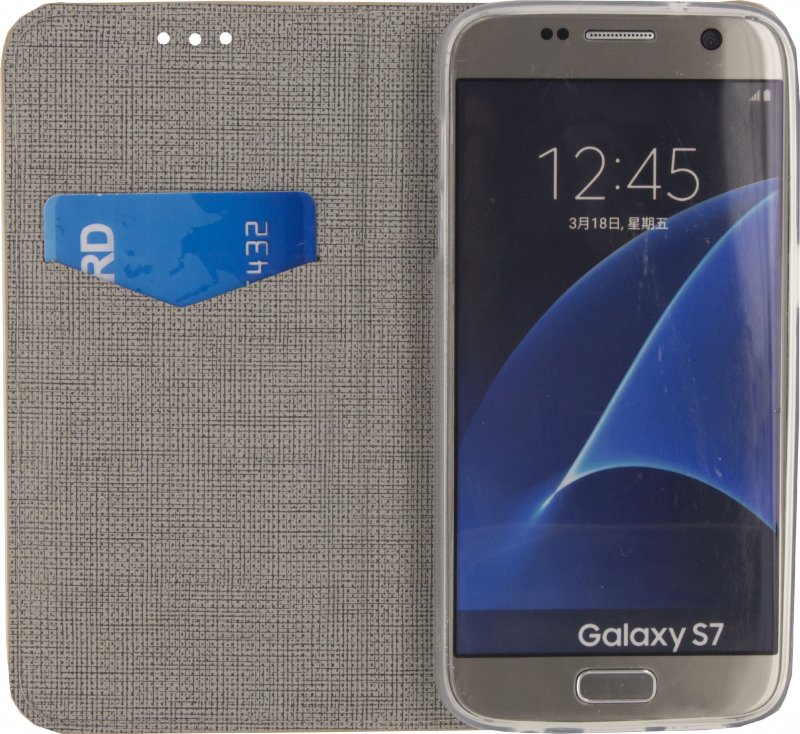 Telefon Prvotřídní Gelové Otevírací Pouzdro Samsung Galaxy S7 Hnědá - obrázek č. 1