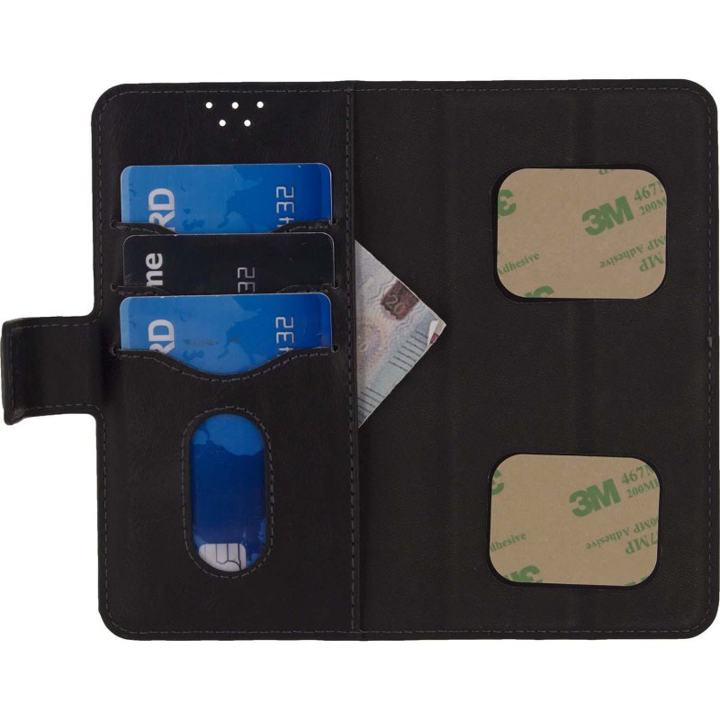 Telefon Premium 2-in-1 Wallet Case Univerzální L Černá - obrázek č. 3