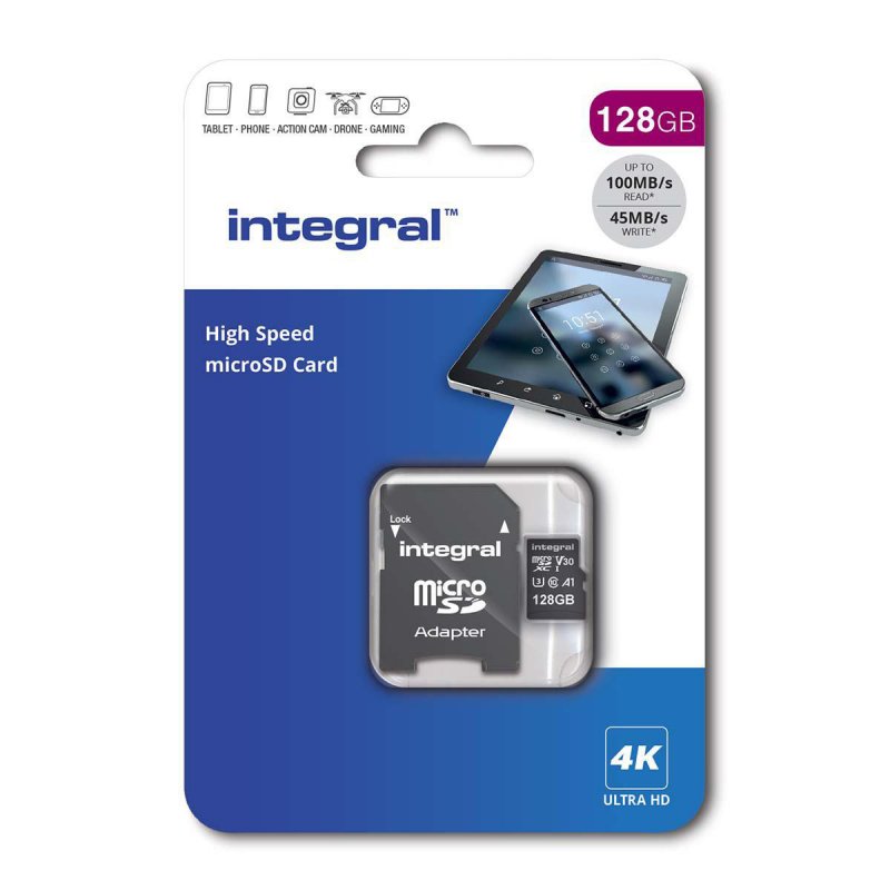 128 GB vysokorychlostní paměťová karta microSDHC/XC V30 UHS-I U3 MSDX128G100V30 - obrázek č. 1