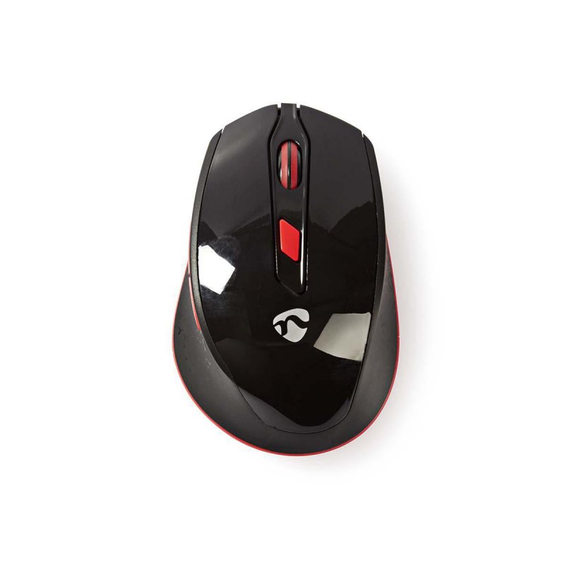 Bezdrátová Myš s Miniaturním Přijímačem | Šest Tlačítek | Černá/Červená - obrázek produktu