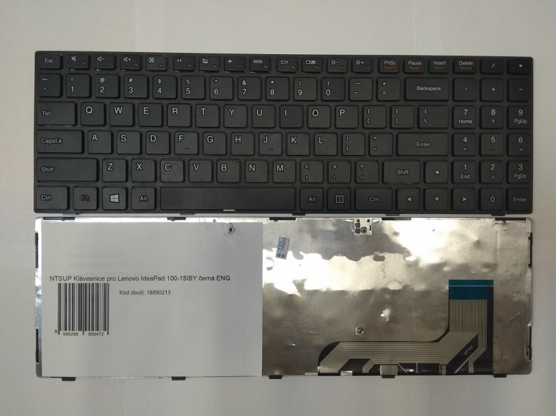 NTSUP Klávesnice pro Lenovo IdeaPad 100-15IBY černá ENG - obrázek produktu