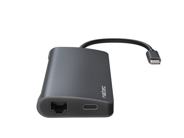 Natec multiport adaptér FOWLER 2 USB-C PD, 3X USB 3.0, HDMI 4K, RJ45, USB-C, SD, MICRO SD - obrázek č. 2