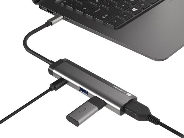 Natec multiport adaptér FOWLER SLIM HUB 4v1, 2X USB 3.0 HUB, HDMI 4K, USB-C PD - obrázek č. 4