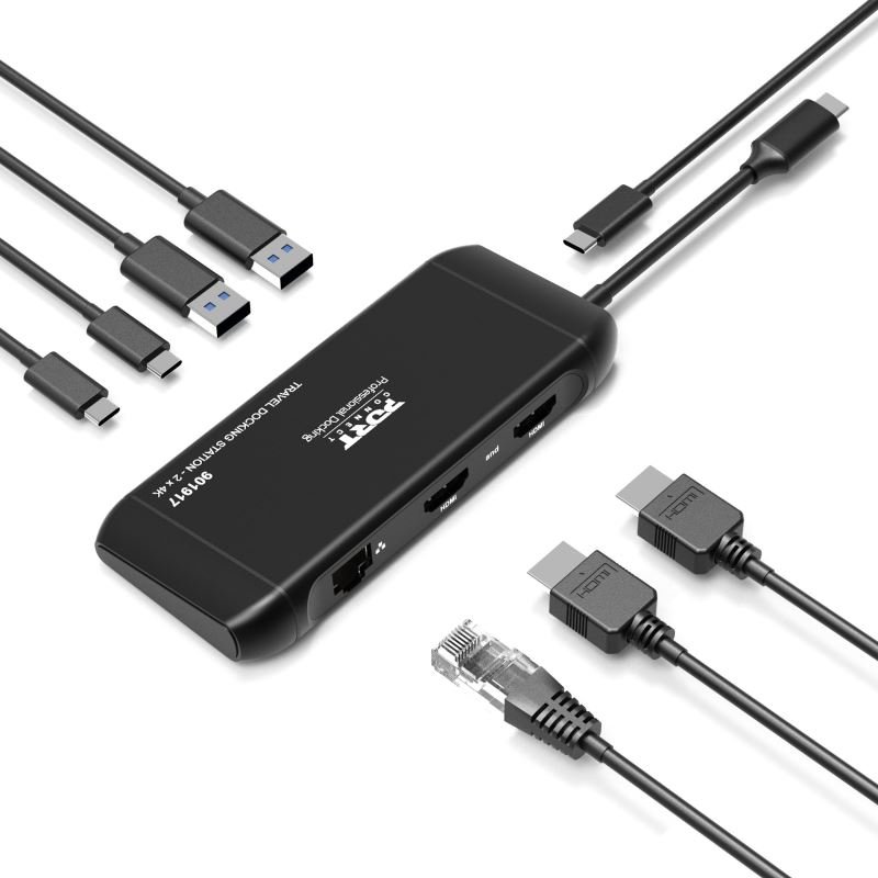 PORT CONNECT Cestovní dokovací stanice USB-C, 2×4K, 7portů, PD100W - obrázek č. 1