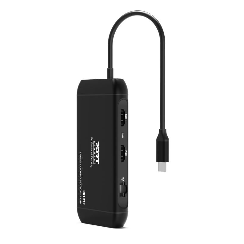 PORT CONNECT Cestovní dokovací stanice USB-C, 2×4K, 7portů, PD100W - obrázek č. 4