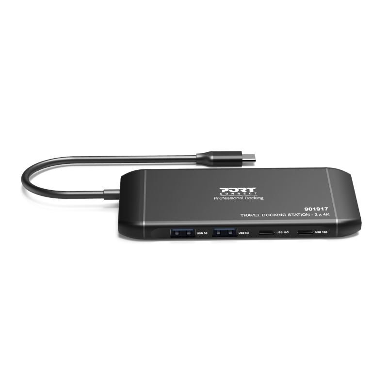 PORT CONNECT Cestovní dokovací stanice USB-C, 2×4K, 7portů, PD100W - obrázek č. 3