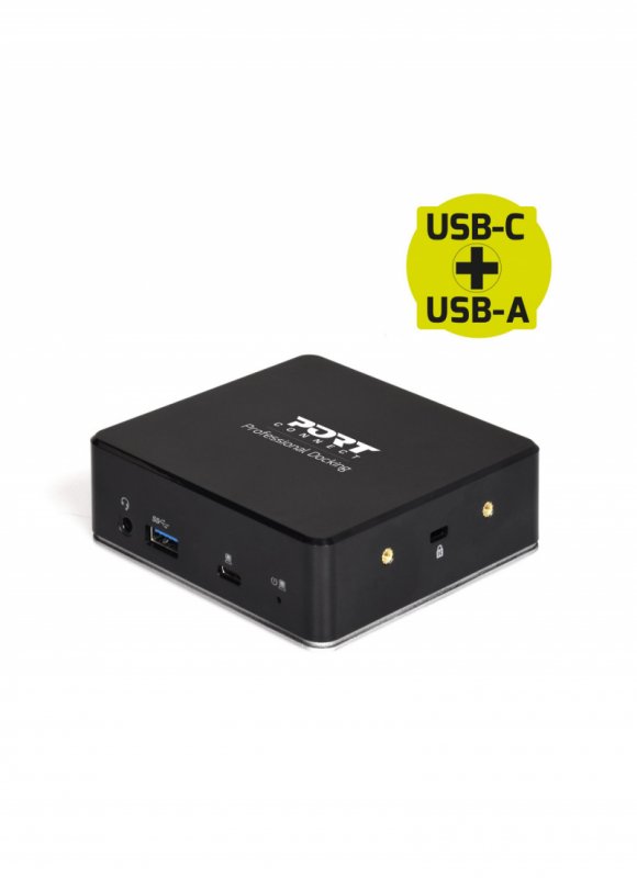 PORT CONNECT Dokovací stanice 8v1 USB-C, USB-A, dual video, HDMI, Ethernet, audio, USB 3.0 - obrázek produktu