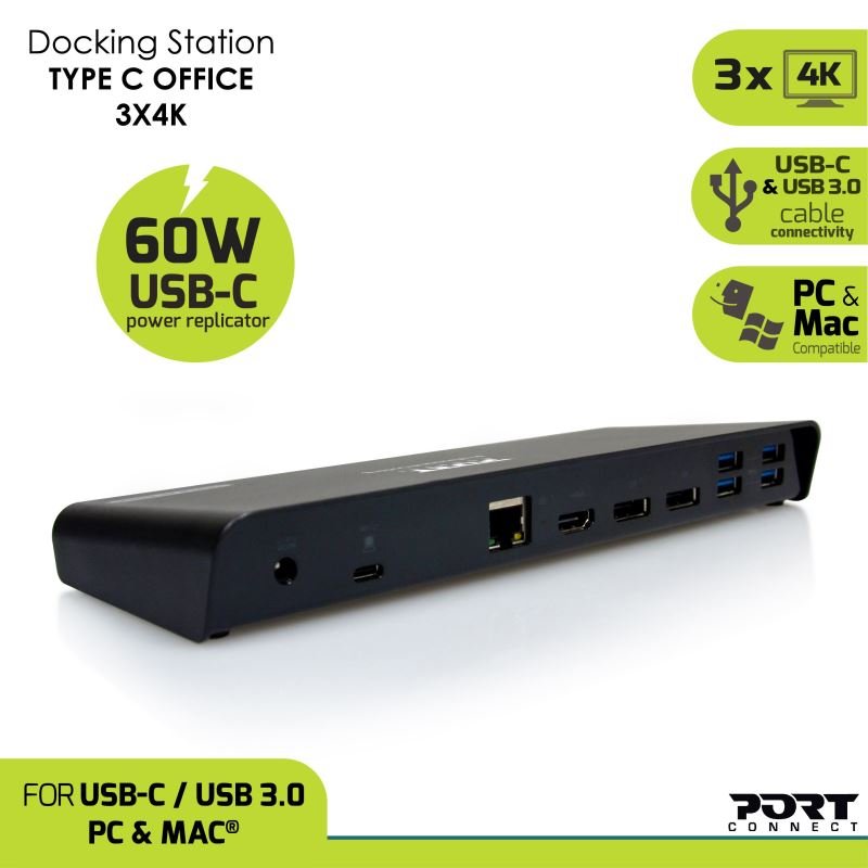 PORT CONNECT Dokovací stanice 11v1, 3x 4K USB-C + USB 3.0 - obrázek č. 7