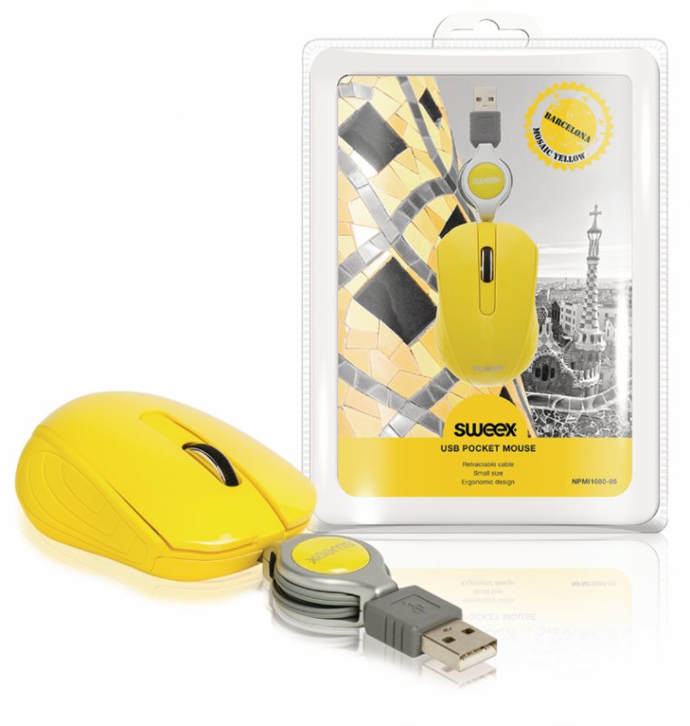 Drátová Myš Přenosný 3 Tlačítka Žlutá - obrázek produktu