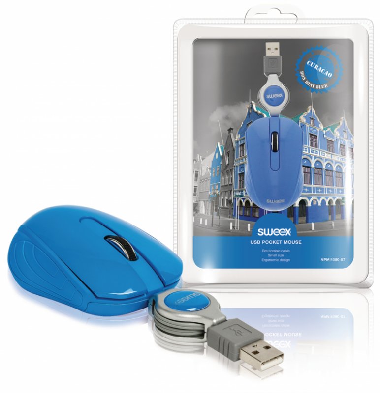 Drátová Myš Přenosný 3 Tlačítka Modrá - obrázek produktu