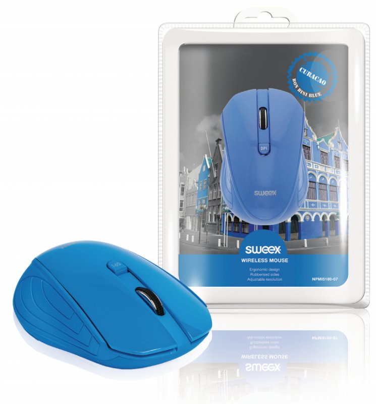 Bezdrátová Myš Stolní 3 Tlačítka Modrá - obrázek produktu
