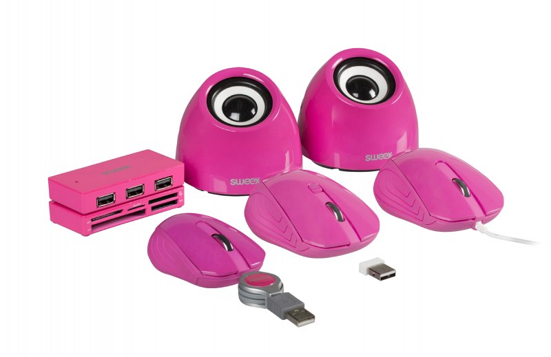 4 Porty Rozbočovač USB 2.0 Růžová - obrázek č. 2