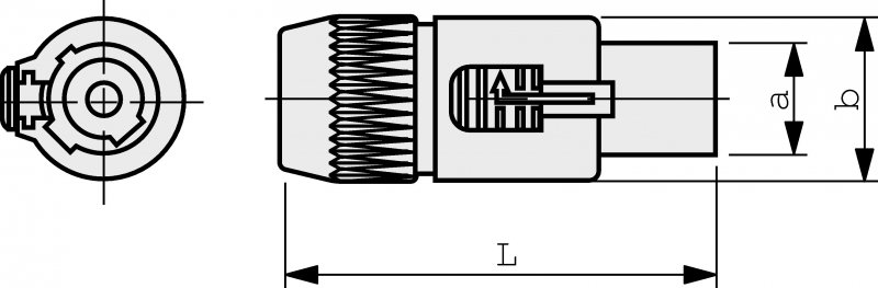 NAC3FCA Uzamykatelný konektor kabelu, napájení, šroubovací svorky, modrý - obrázek č. 1