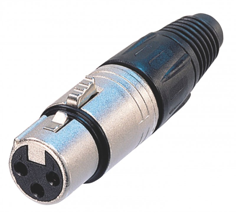 3pólový konektor kabelu samice s niklovým pouzdrem a stříbrnými kontakty NTR-NC3FX - obrázek produktu