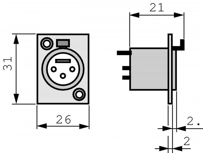 XLR Zdířková zásuvka pro montáž na panel 4 N/A DL Pájecí Připojení Poniklovaná - obrázek č. 1