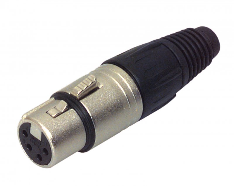 4pólový konektor kabelu samice s niklovým pouzdrem a stříbrnými kontakty NTR-NC4FX - obrázek produktu
