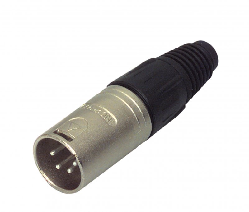 4pólový zástrčkový kabelový konektor s niklovým pouzdrem a stříbrnými kontakty NTR-NC4MX - obrázek produktu