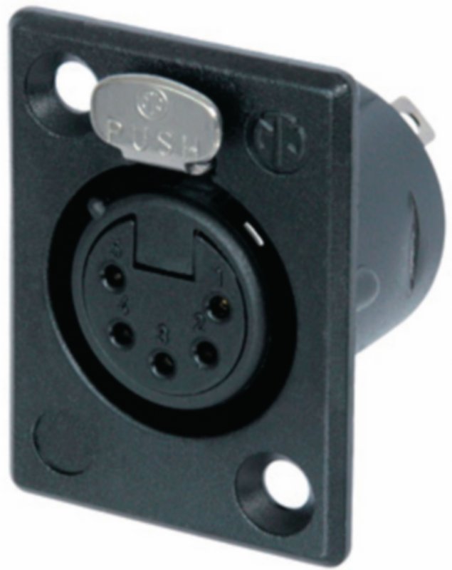 XLR Zdířková zásuvka pro montáž na panel 5 N/A P Pájecí Připojení Černá - obrázek produktu
