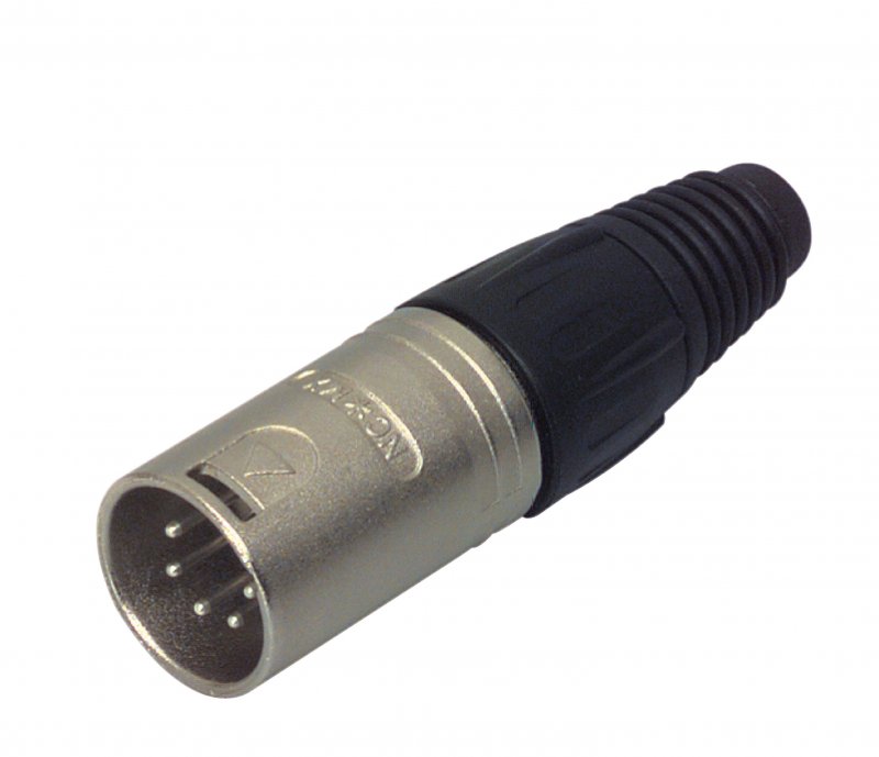 5pólový zástrčkový kabelový konektor s niklovým pouzdrem a stříbrnými kontakty NTR-NC5MX - obrázek produktu