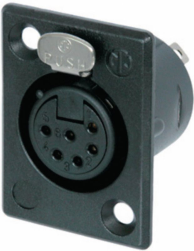 XLR Zdířková zásuvka pro montáž na panel 6 N/A P Pájecí Připojení Černá - obrázek produktu