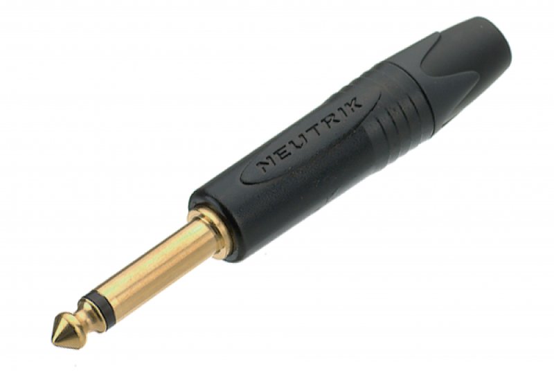 2kolíkový 1/4" profesionální jack konektor, zlaté kontakty, černé pouzdro NTR-NP2X-B - obrázek produktu