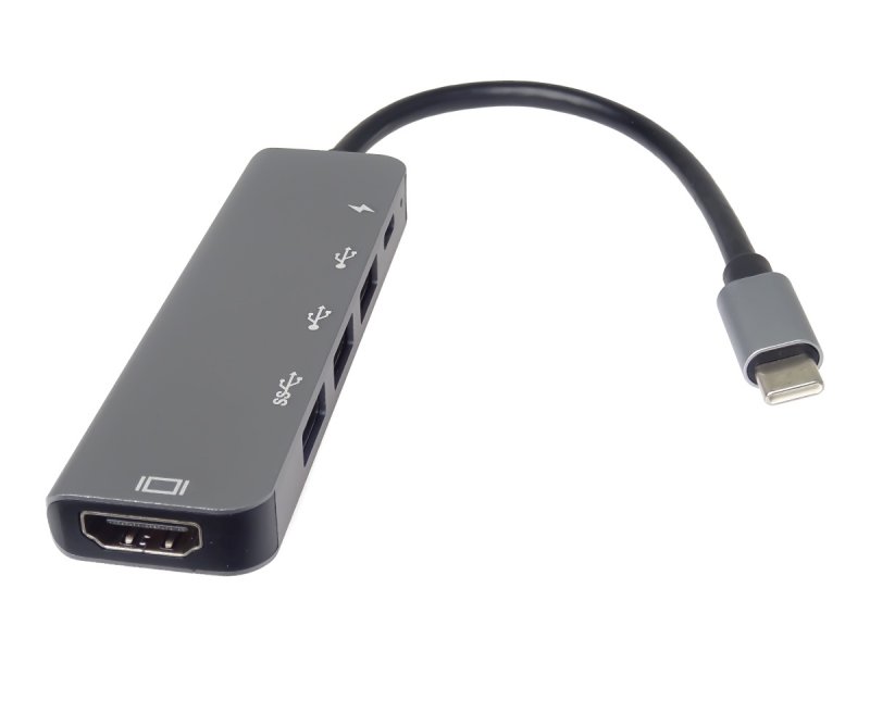 PremiumCord USB-C na HDMI + USB3.0 + 2x USB2.0 + PD(power delivery) adaptér - obrázek č. 4