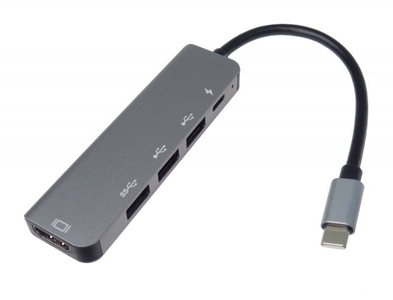 PremiumCord USB-C na HDMI + USB3.0 + 2x USB2.0 + PD(power delivery) adaptér - obrázek č. 2