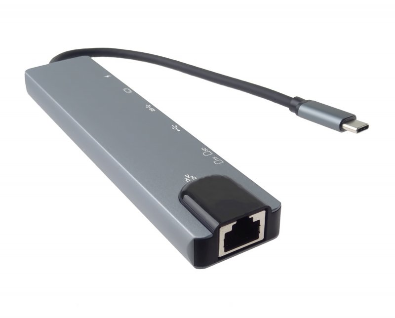 PremiumCord USB-C na HDMI + USB3.0 + USB2.0 + PD + SD/ TF + RJ45 adaptér - obrázek č. 6