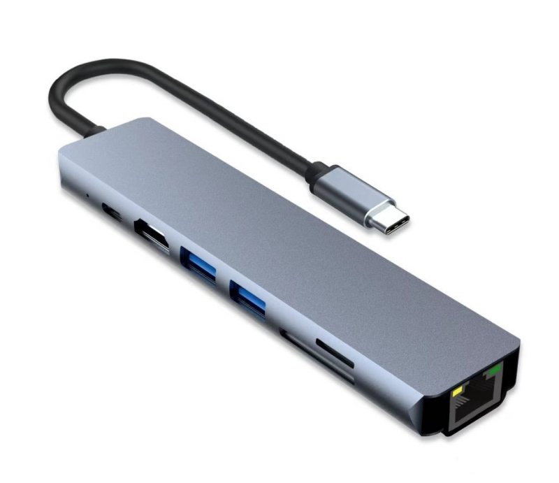 PremiumCord USB-C na HDMI + USB3.0 + USB2.0 + PD + SD/ TF + RJ45 adaptér - obrázek č. 9
