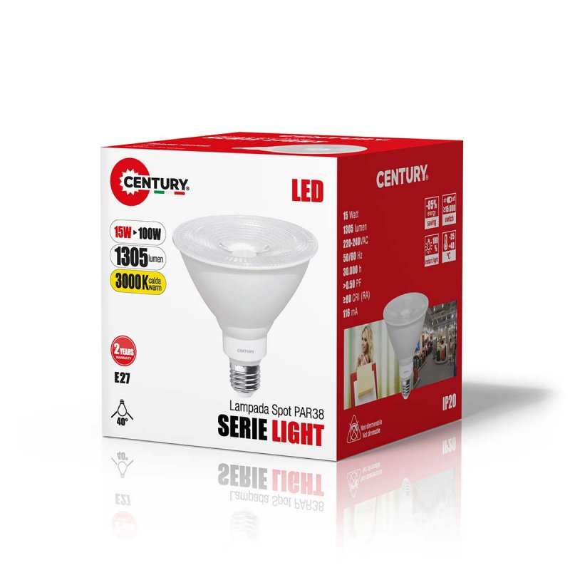 LED-Lamp E27 PAR38 15 W 1100 lm 3000 K PAR38-152730 - obrázek č. 3