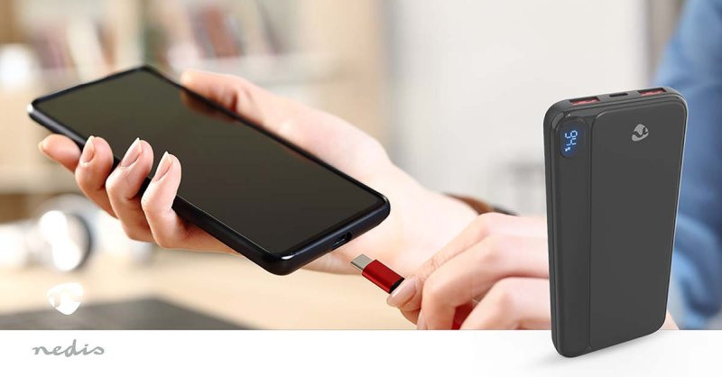 Powerbanka | 10000 mAh | 1.5 / 1.67 / 2.0 / 2.22 / 3.0 A  PBKPD20W125BK - obrázek č. 3