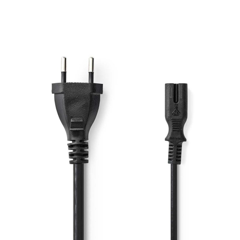 Napájecí kabel | CH Typ 12 | IEC-320-C7 | Přímý | Přímý | Poniklované | 5.00 m | 5.0 m | Plochý | PVC | Černá | Plastový Sáček - obrázek produktu