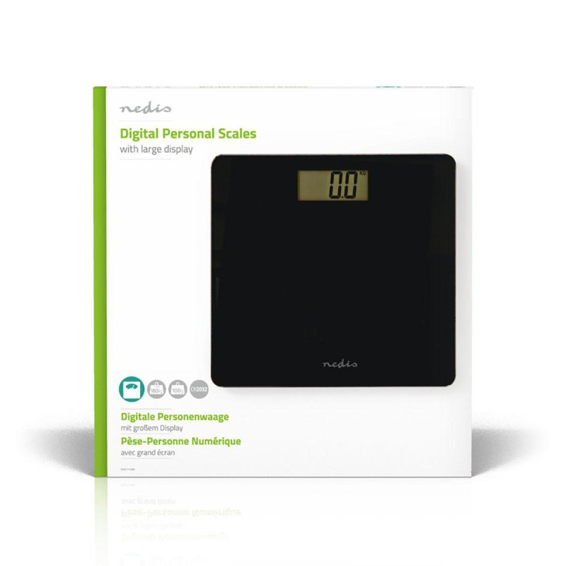Digitální osobní váha | Digitální | Černá | Tvrzené Sklo | Maximální nosnost: 180 kg - obrázek č. 3