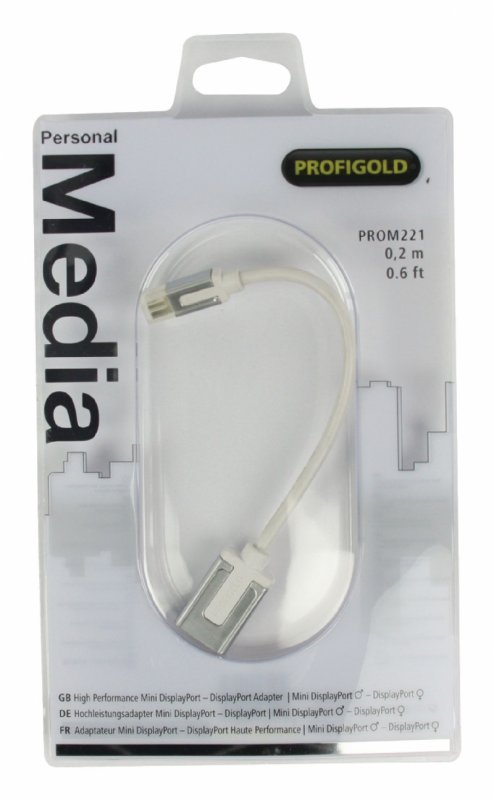 Kabel Mini DisplayPort Mini DisplayPort Zástrčka - IEC-320-C17 0.20 m Bílá PROM221 - obrázek č. 4